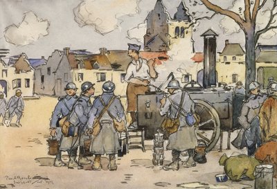 French Snipers at a Field Kitchen, Marne by Paul Morchain